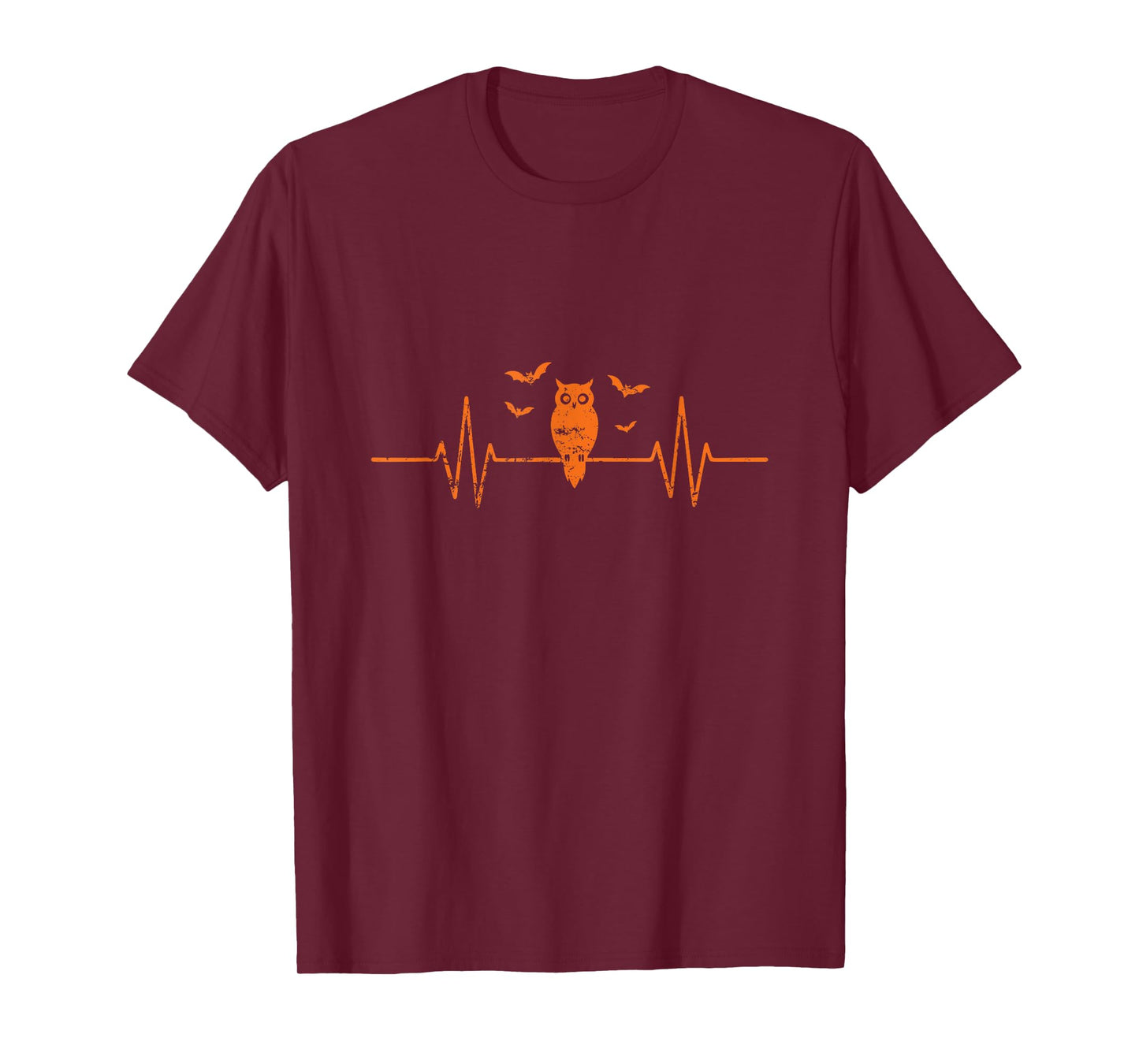 Owl Heartbeat EKG Line Halloween T-Shirt