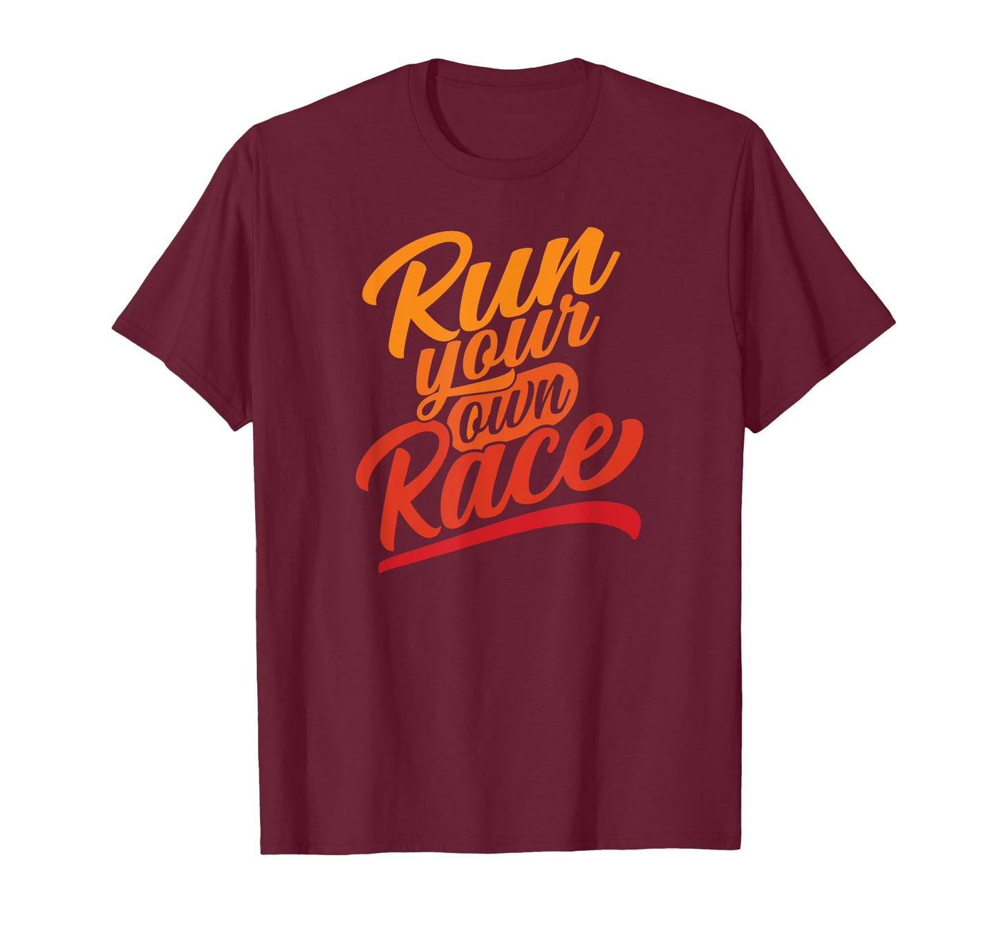 Trails of a Distance Runner Unisex-Adults Classic Fit Cotton Polyester Run your own Race Graphic T-Shirt Black Small