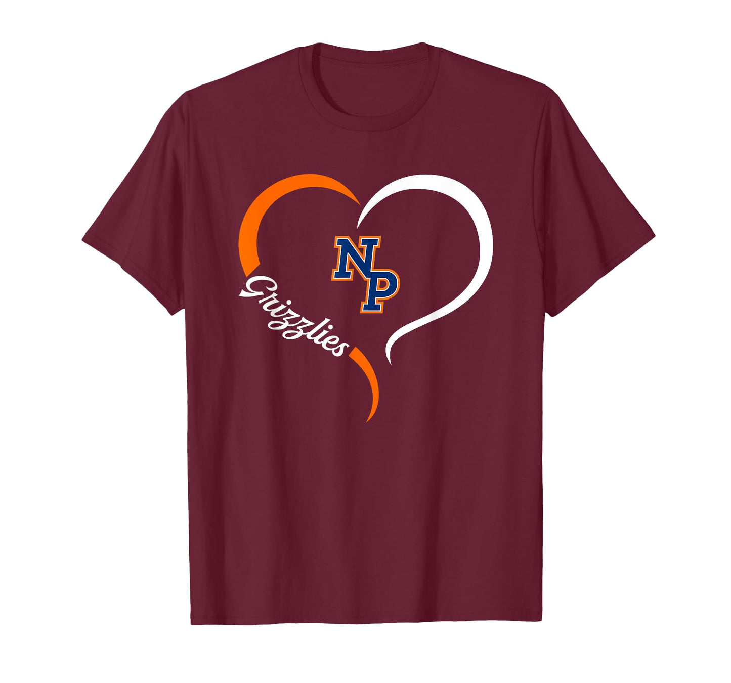 North Point Grizzlies Logo Half Heart Slogan HS T-Shirt