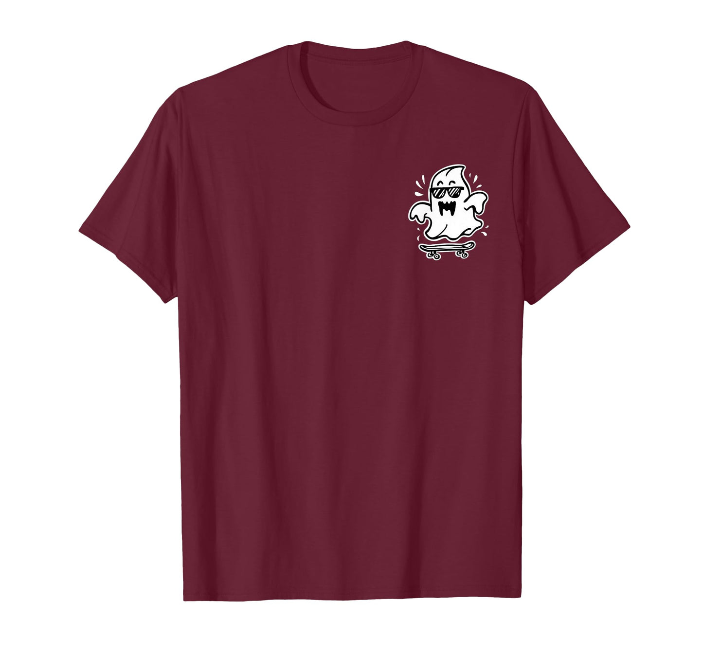 Funny Ghost On Skateboard Retro Halloween Costume Kids Boys T-Shirt