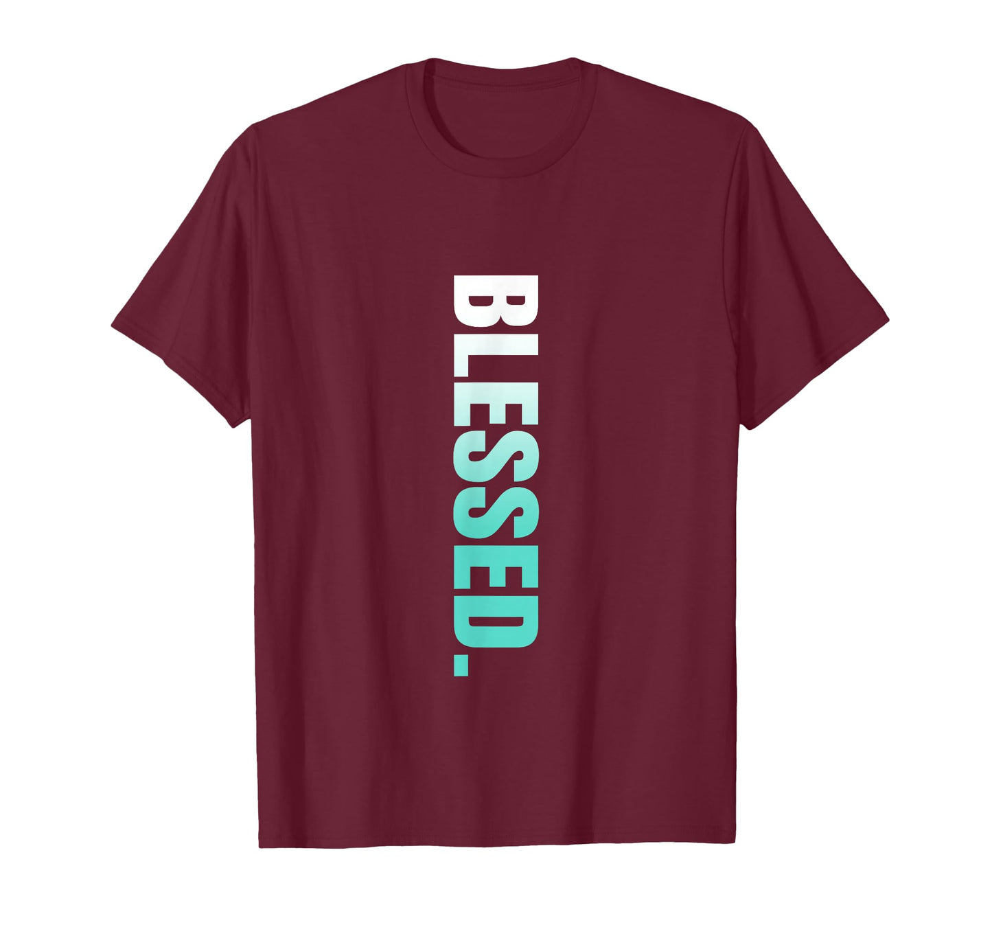 Teal Aqua Blessed. Vertical Teal Aqua Graphic T-Shirt