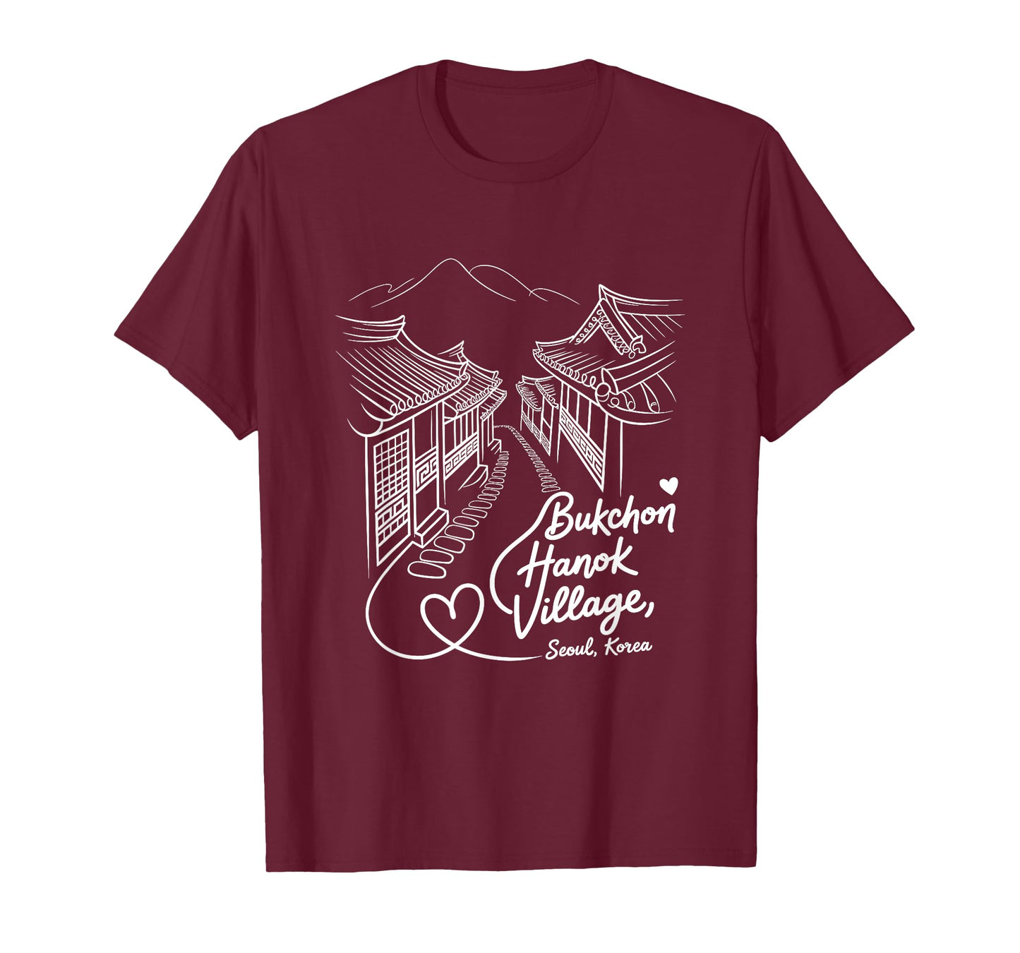 Bukchon Hanok Village, Seoul, Korea Signature Heart Art T-Shirt