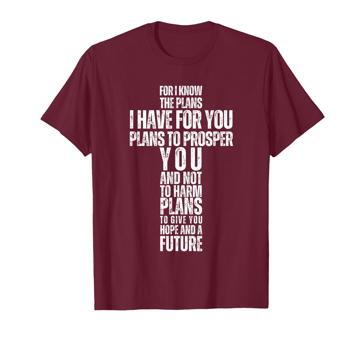 Jeremiah 29:11 Christian Bible Verse Cross Faith Graphic T-Shirt