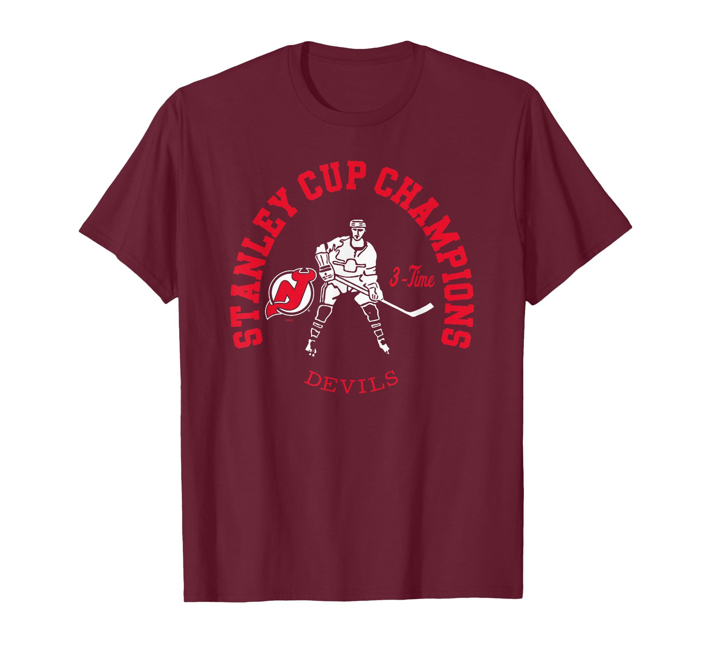 New Jersey Devils Stanley Cup Champions 3-Time Black T-Shirt