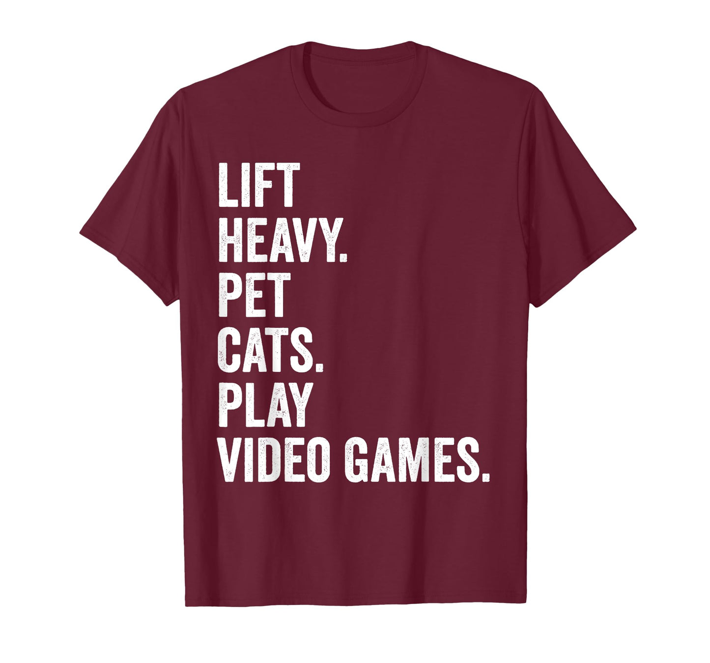 Lift Heavy Pet Cats Play Video Games Gym Workout Gamer T-Shirt