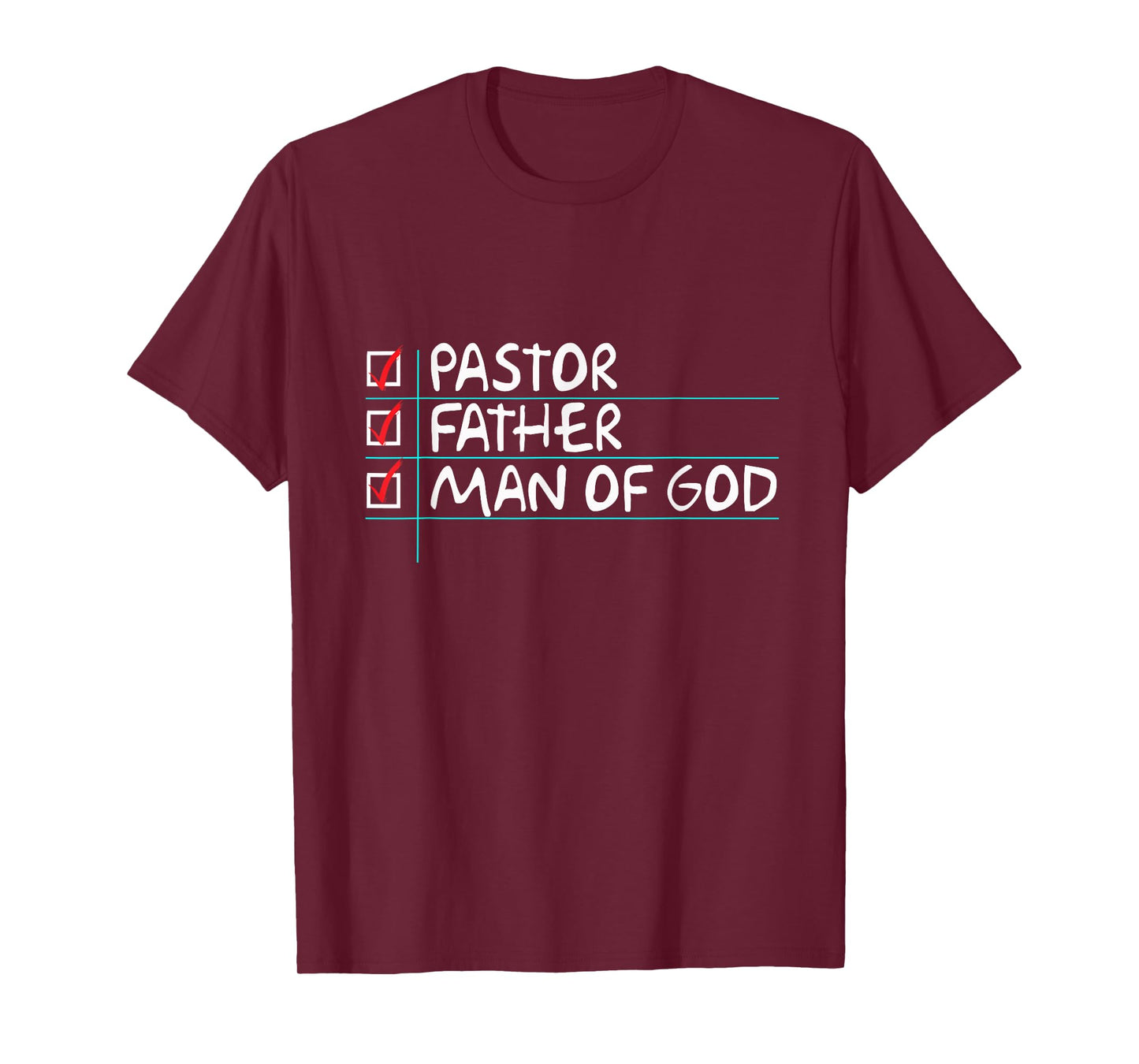 Fathers Day Gift From Church Pastor Dad Man of God T-Shirt