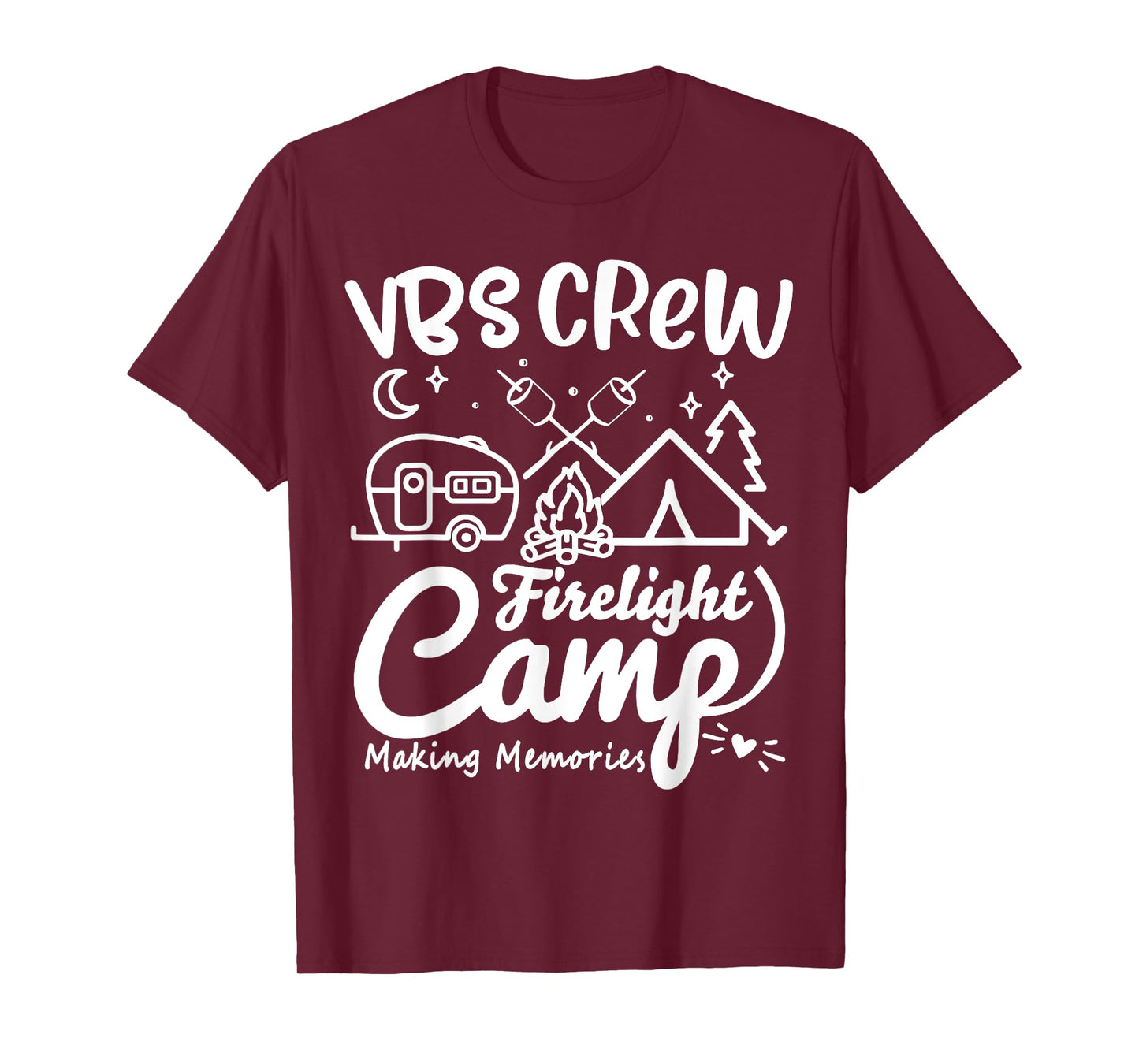 VBS Crew Camp Firelight Vacation Bible School Camping Camper T-Shirt