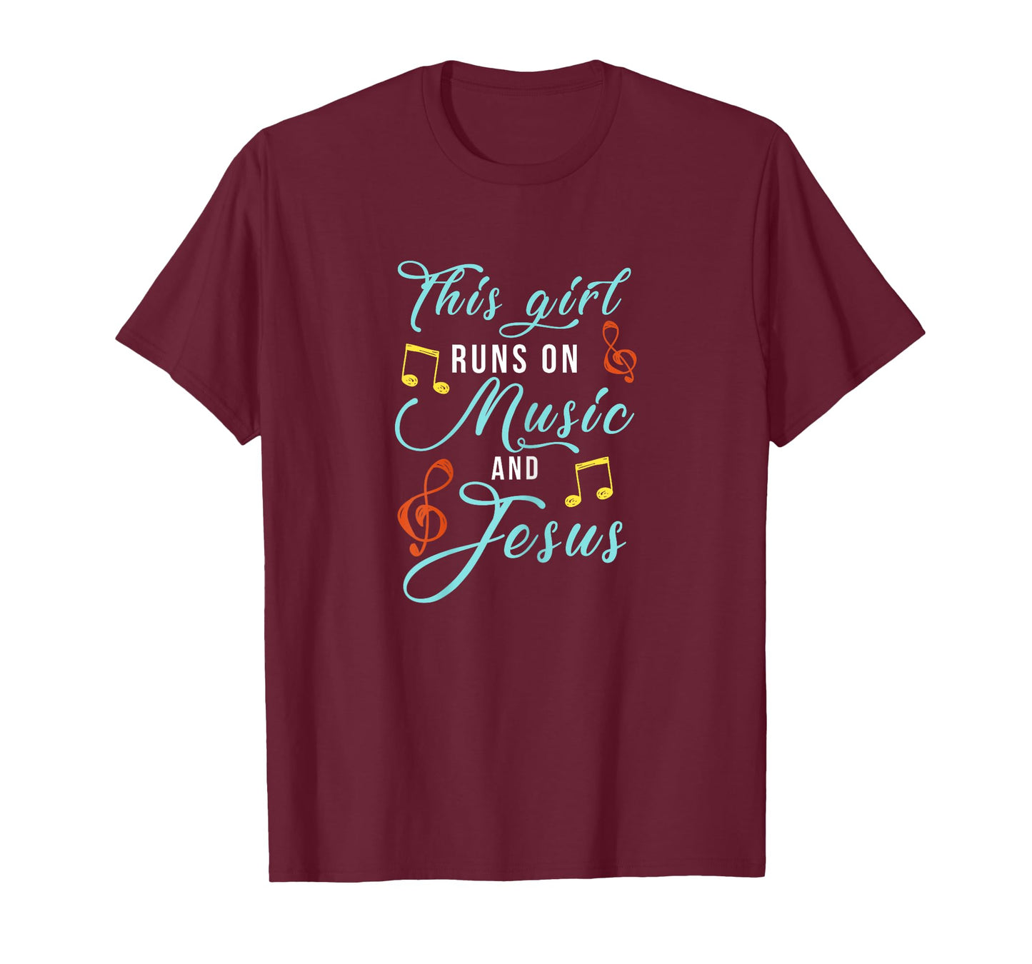 Jesus & Music Christian T-Shirt - Musical Theme Girl Design T-Shirt