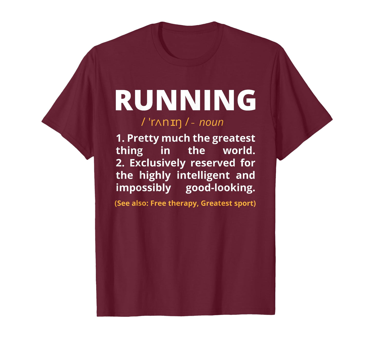 Funny Marathon Running Apparel Unisex-Adults Black Small Classic Fit Short Sleeve Cotton Polyester T-Shirt Running Definition Noun Track Field Gift Coach T-Shirt