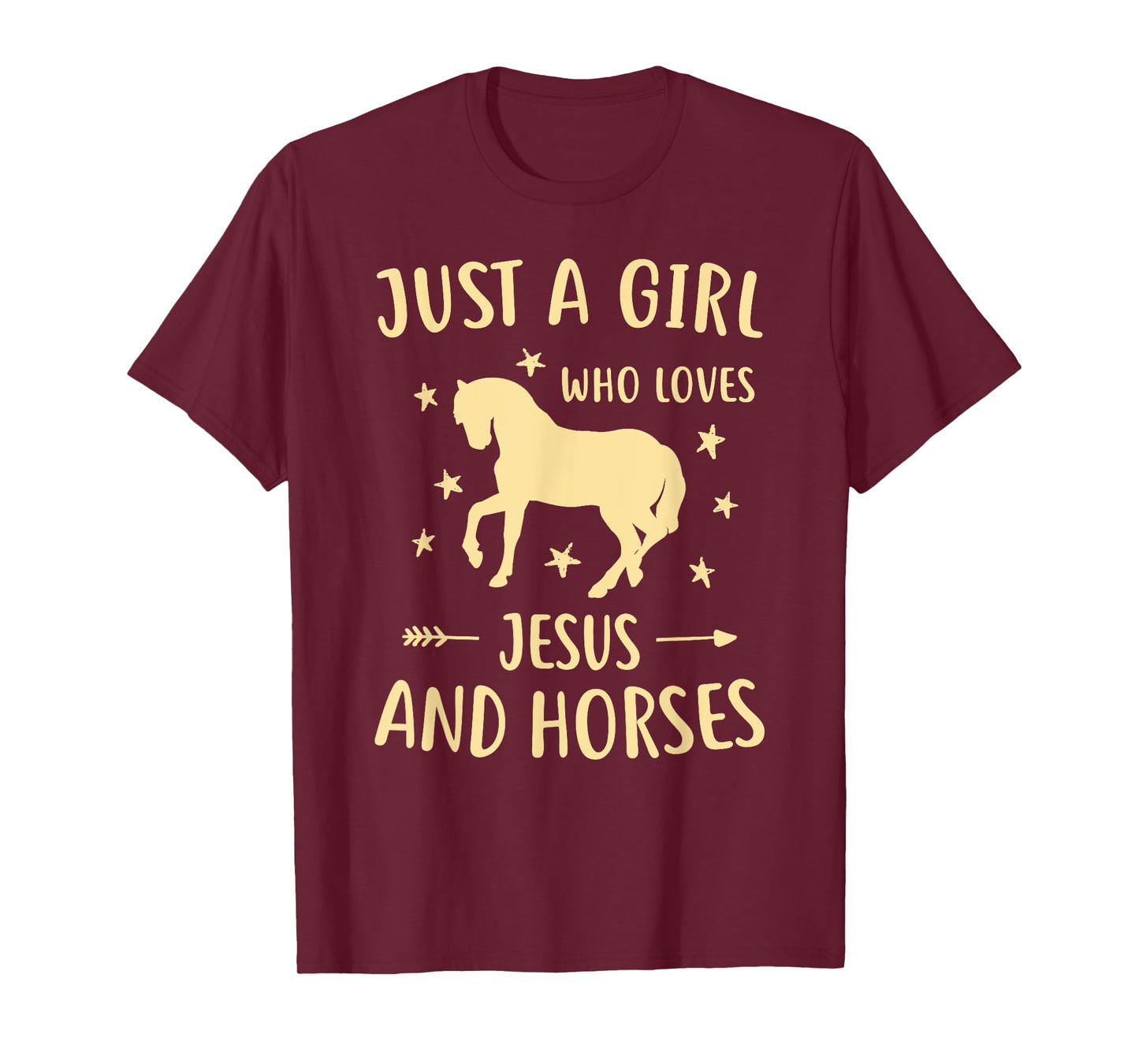 Jesus And Horses For Girls Teens Women Horse Lover Christian T-Shirt