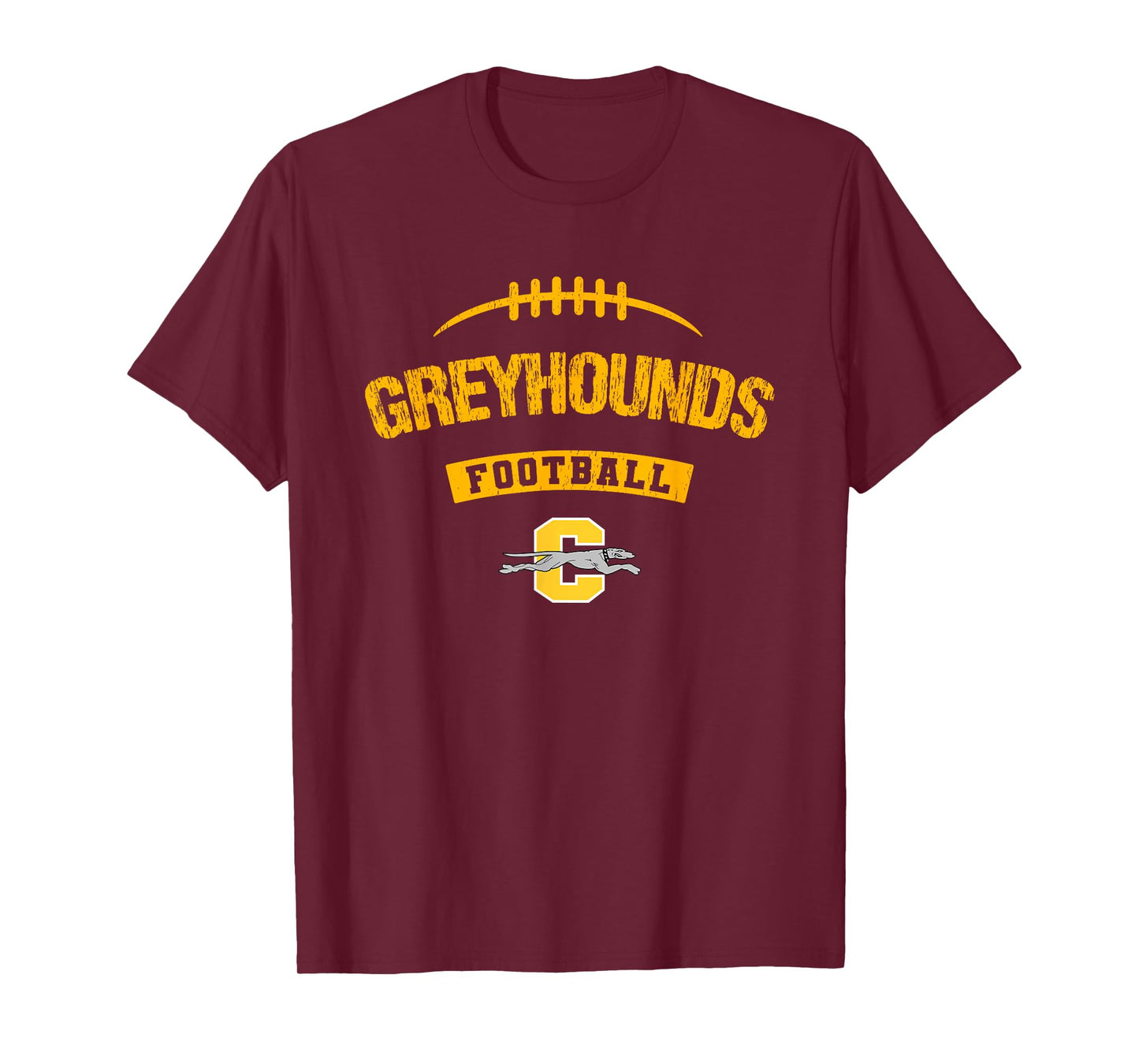Carmel Greyhounds Logo Football Distressed HS T-Shirt
