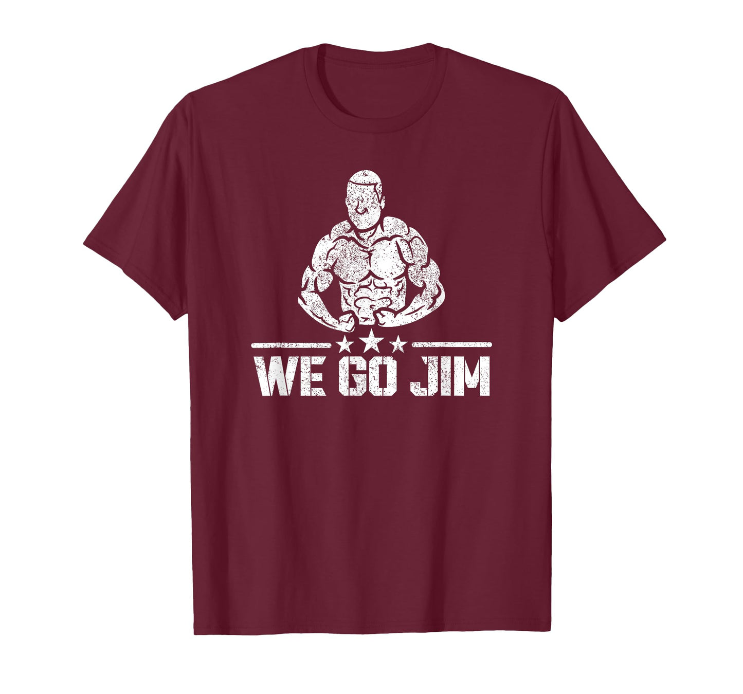 We Go Jim Workout Retro Flexing Gym T-Shirt