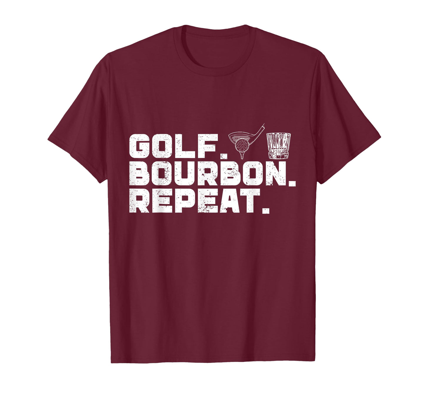 Golf Bourbon Repeat Golf & Bourbon Drinking Lover T-Shirt