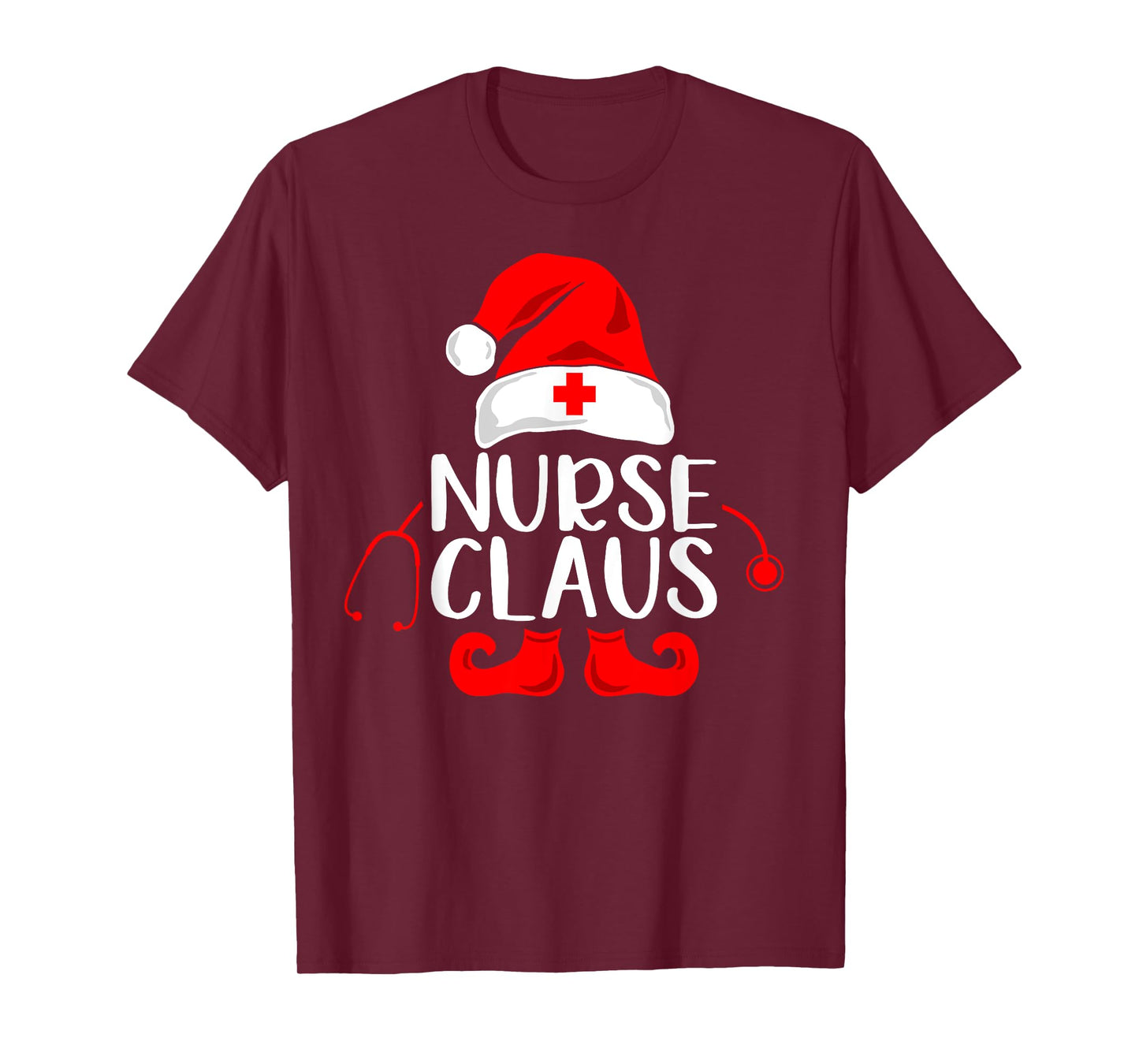 Nurse Claus Funny Nurse Santa Claus Red Christmas T-Shirt