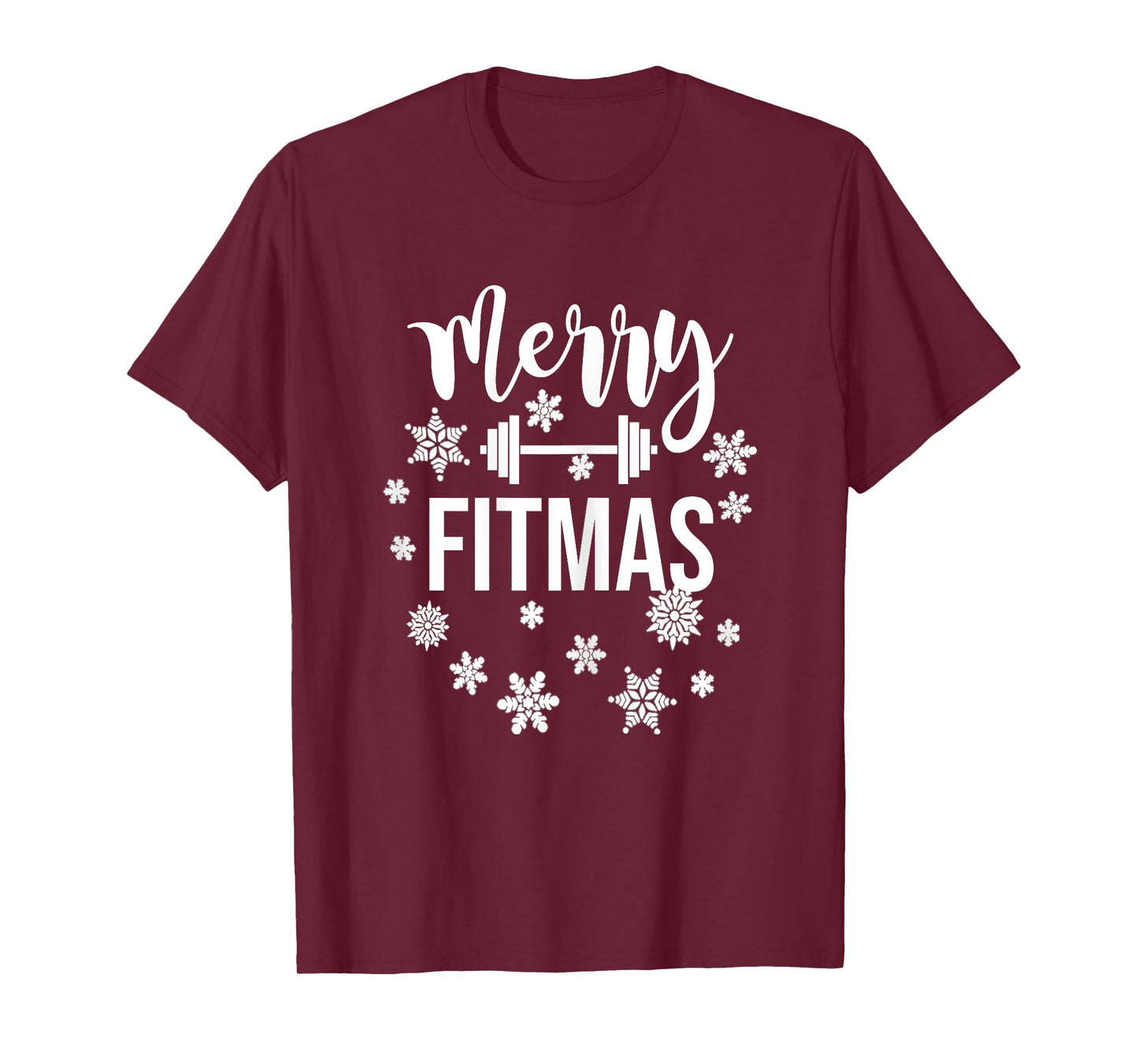 Merry Fitmas Christmas Pun Gym Holiday Workout Fitness Xmas T-Shirt
