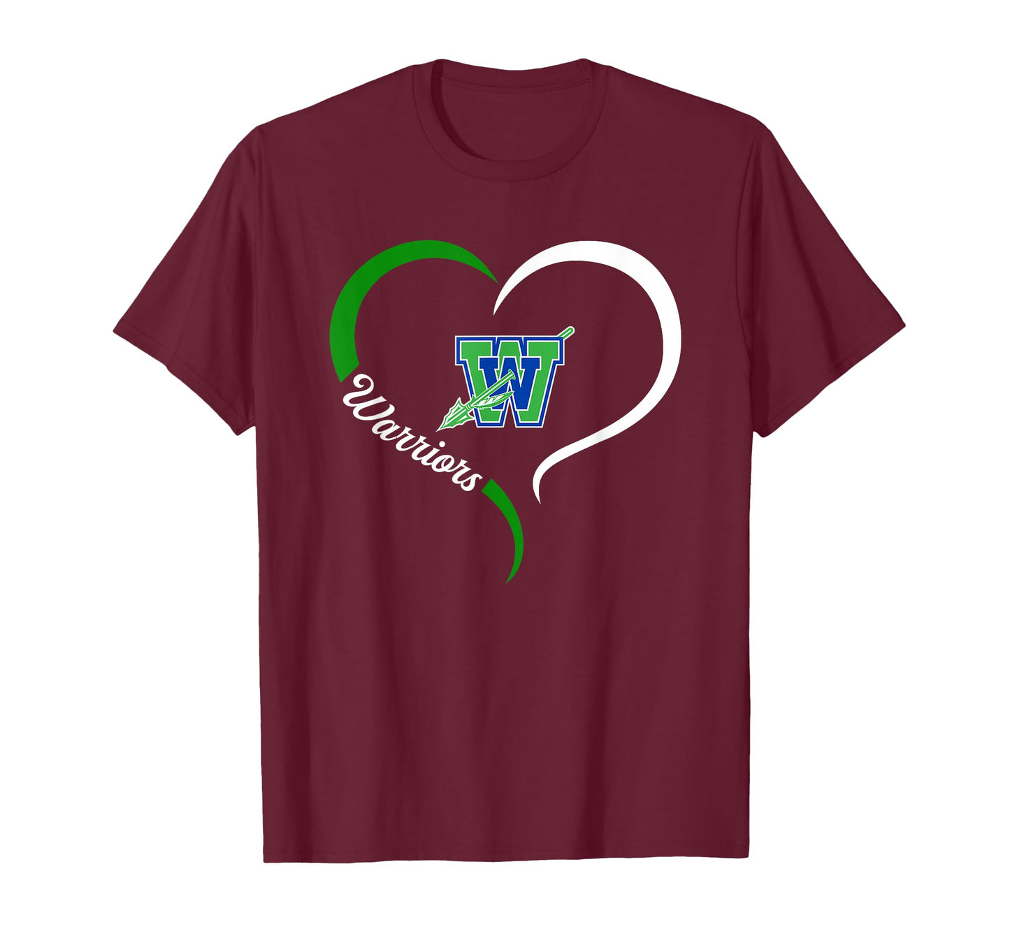 Winton Woods Warriors Logo Half Heart Slogan HS T-Shirt