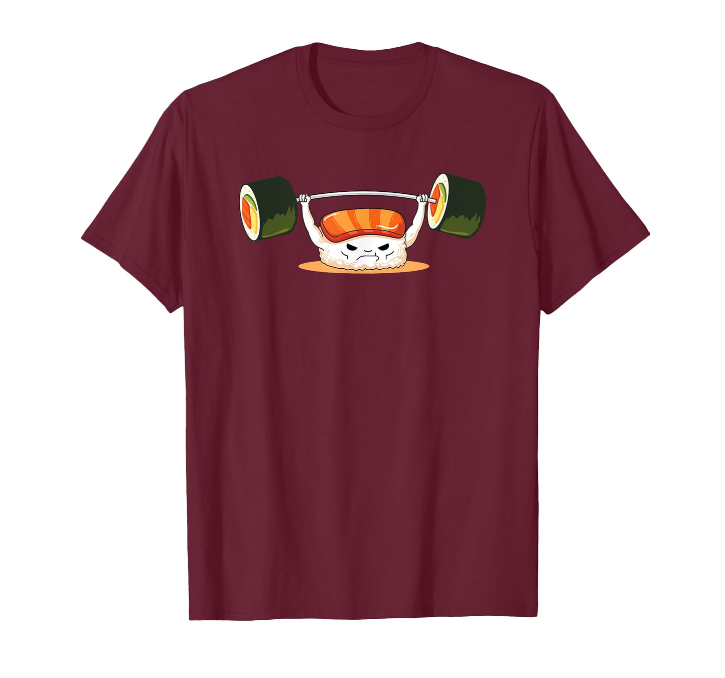 Funny Sushi Weight Lifting I Love Sushi Rolls Gym Fitness T-Shirt