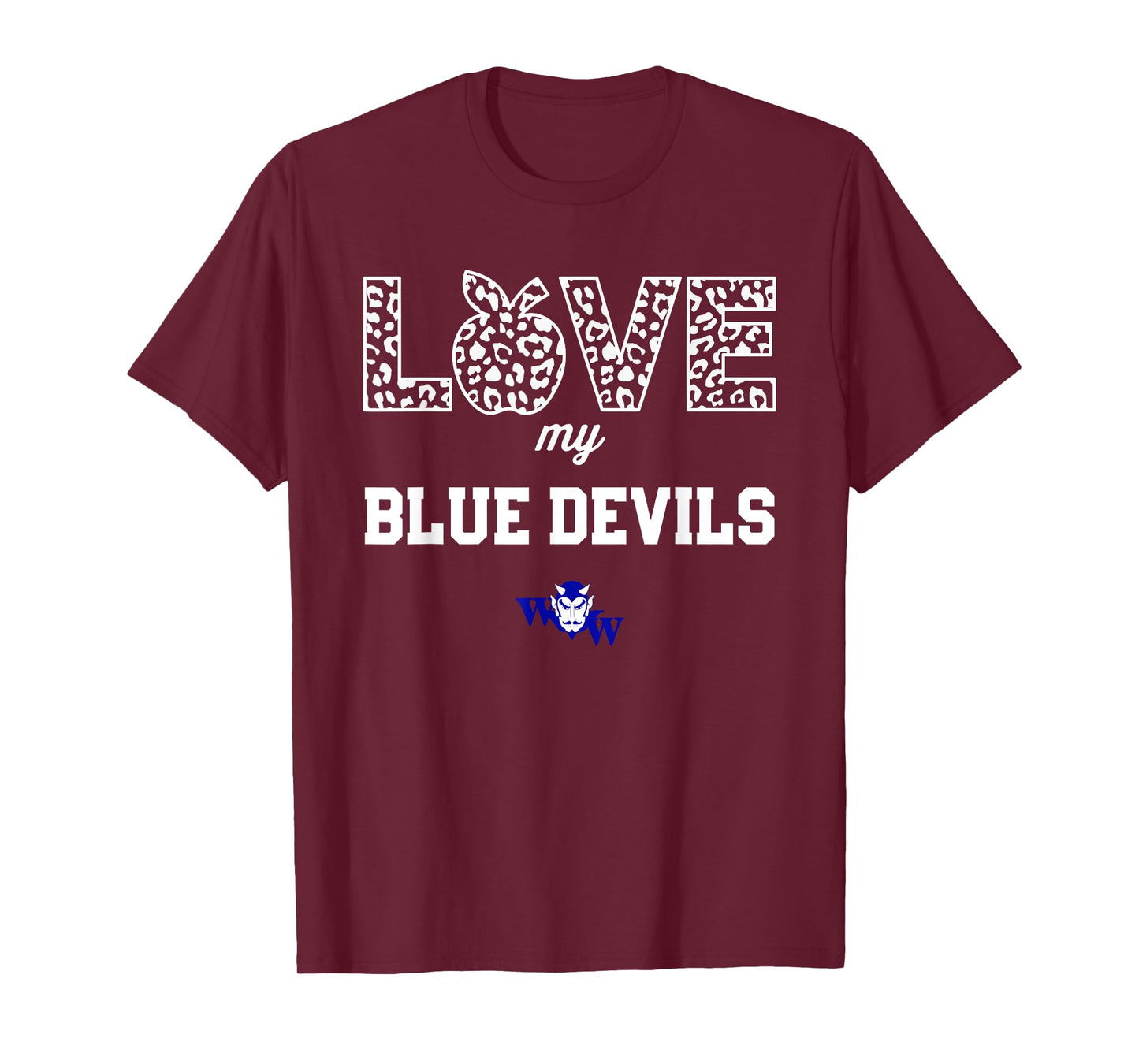 Walla Walla Blue Devils Logo Love My Team HS T-Shirt
