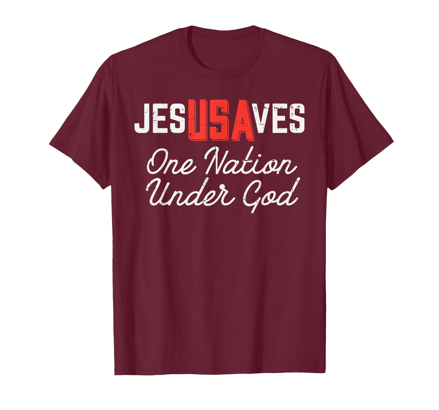 Jesus Saves USA One Nation Under God Jesus Christian Gift T-Shirt