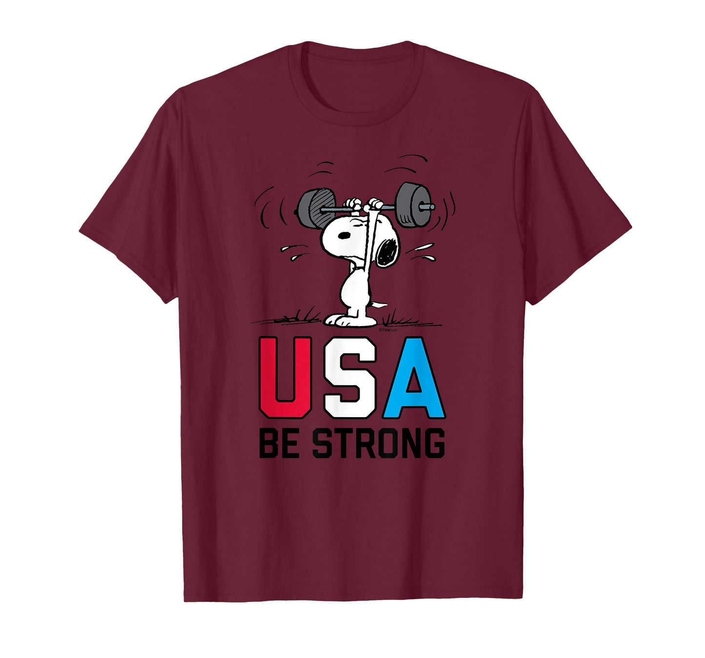 Peanuts - Snoopy USA Weightlifting USA Be Strong T-Shirt