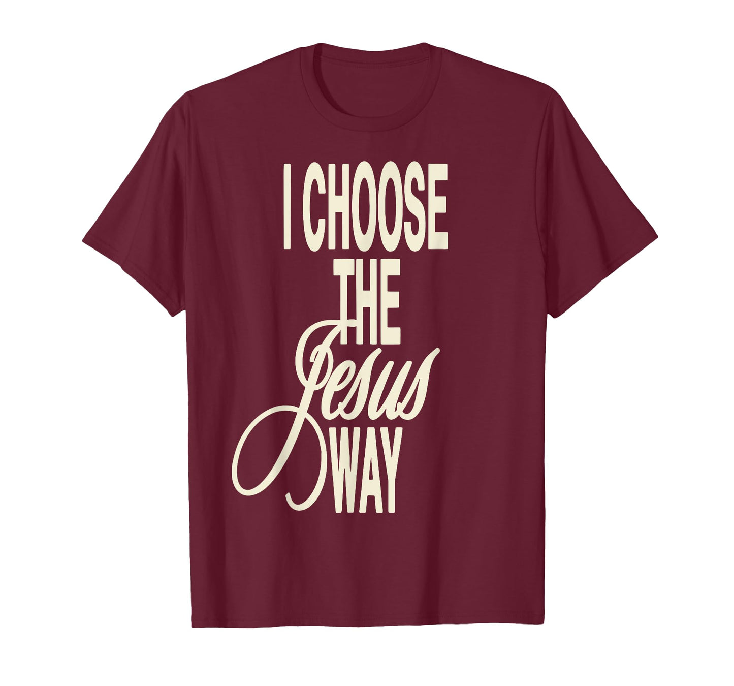 I Choose The Jesus Way Tees I Choose The Jesus Way T-Shirt Unisex-Adults X-Small Black Cotton Polyester Short Sleeve Crew Neck T-Shirt