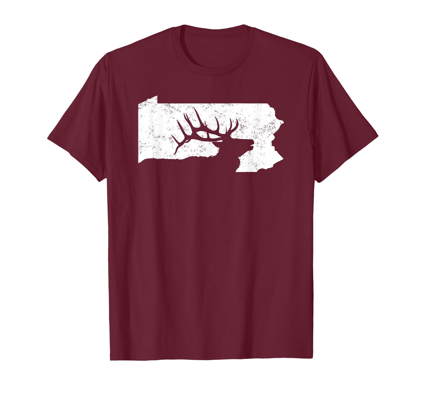 Pennsylvania Elk Hunting Shirt - Bull Elk PA State Shape T-Shirt