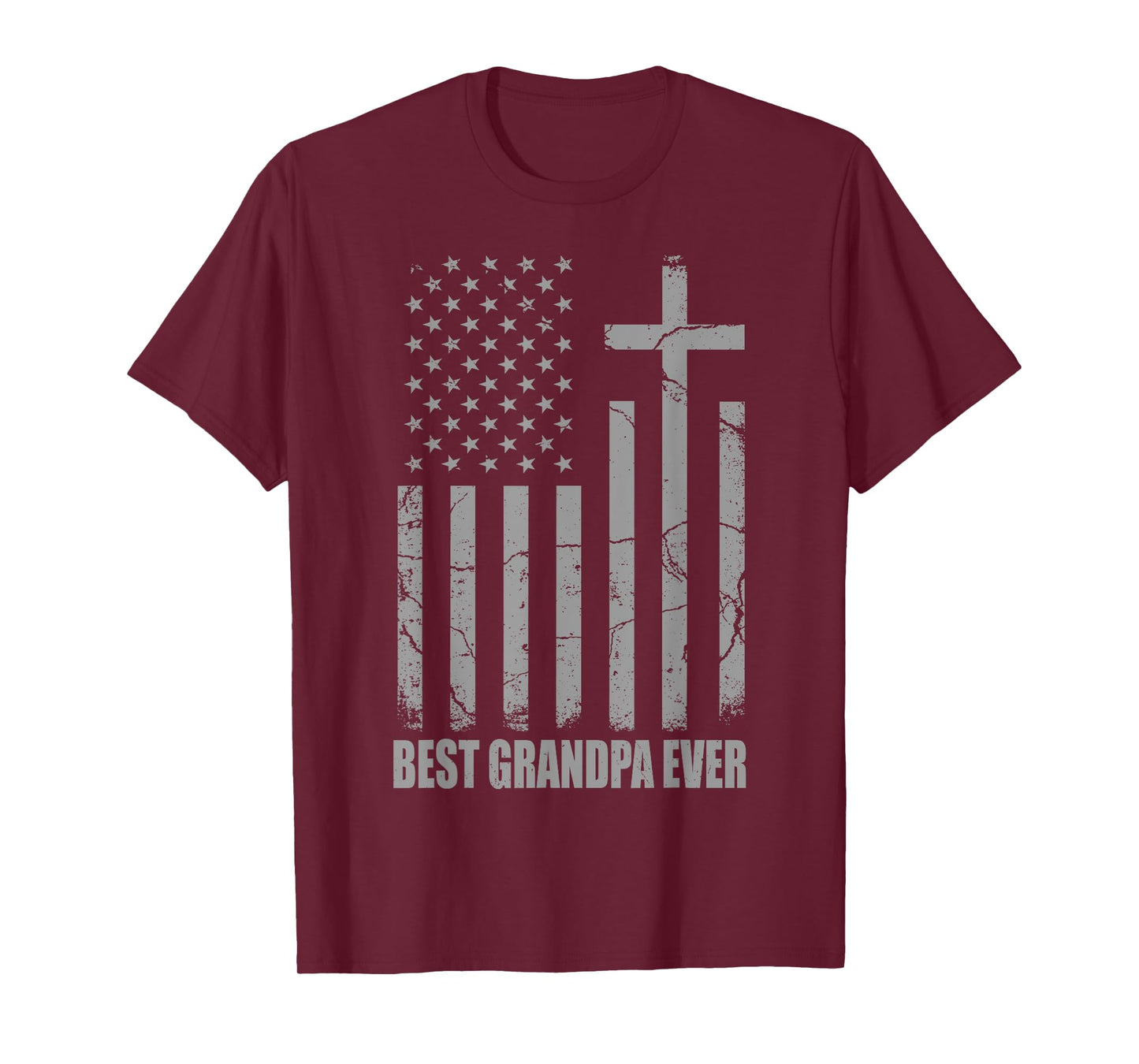 Best Grandpa Ever Christian Patriotic Grandpa Fathers Day T-Shirt