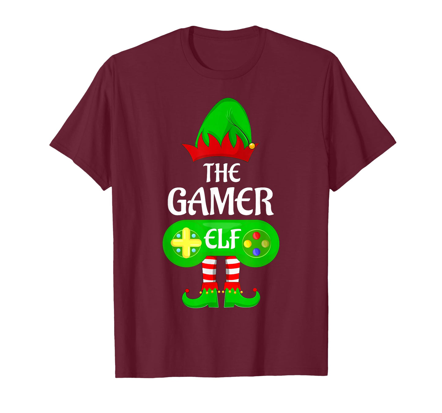 Gamer Elf Christmas Family Video Gaming Elf Squad Xmas T-Shirt