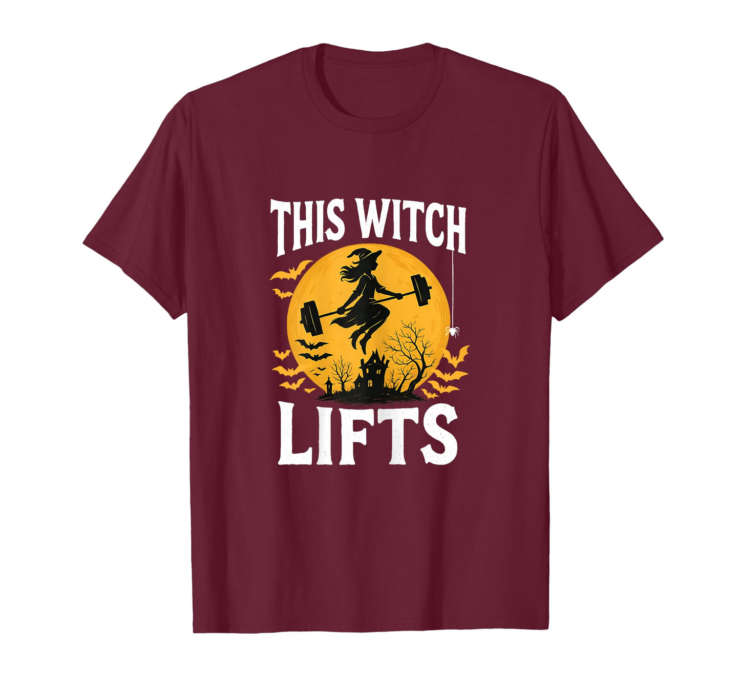 Witch Lifting Barbell Strong Halloween Fitness Gym T-Shirt