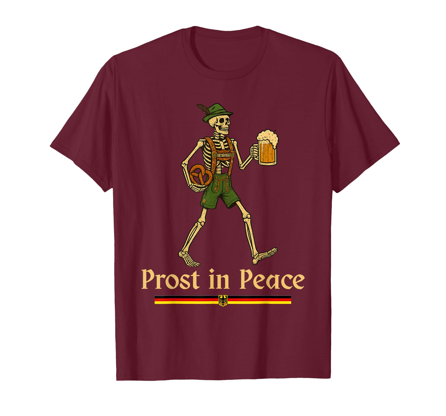 Prost in Peace Halloween Skeleton Beer Funny Oktoberfest T-Shirt