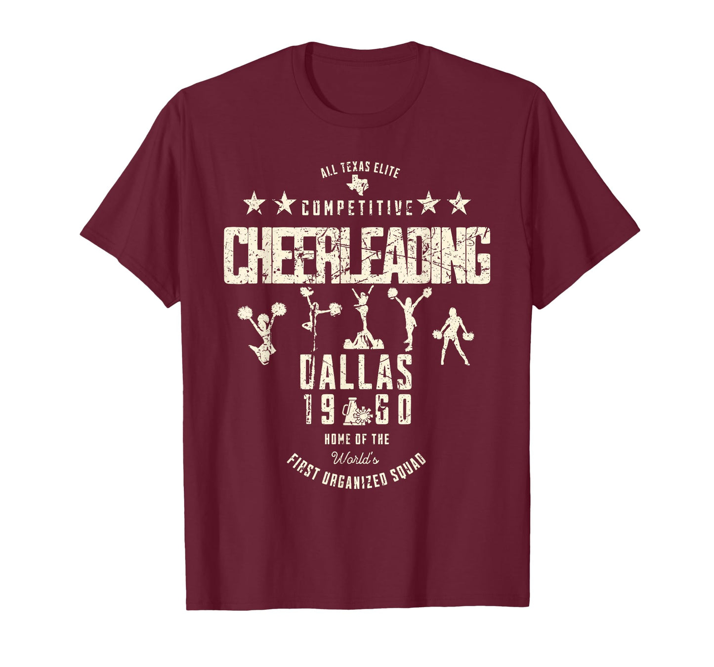 All Texas Elite Competitive Cheerleading Dallas 1960 Vintage T-Shirt