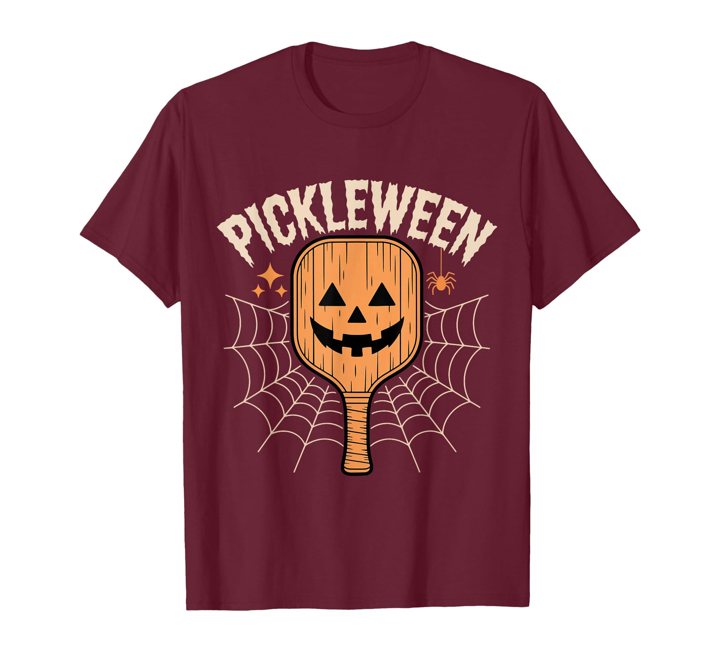Pickleween Pickleball Halloween Funny Pickleball Pumpkin T-Shirt