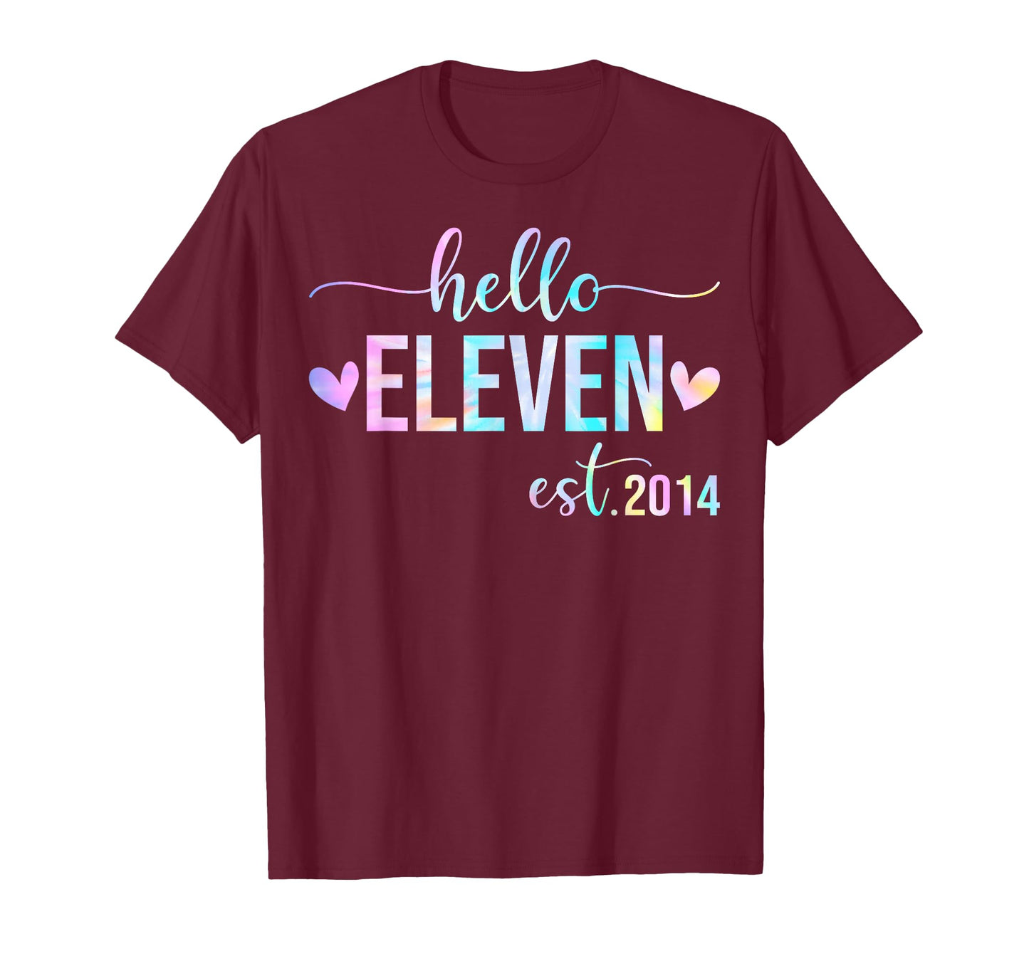 Hello Eleven Est 2014 11 Years Old 11th Birthday Girls Boys T-Shirt
