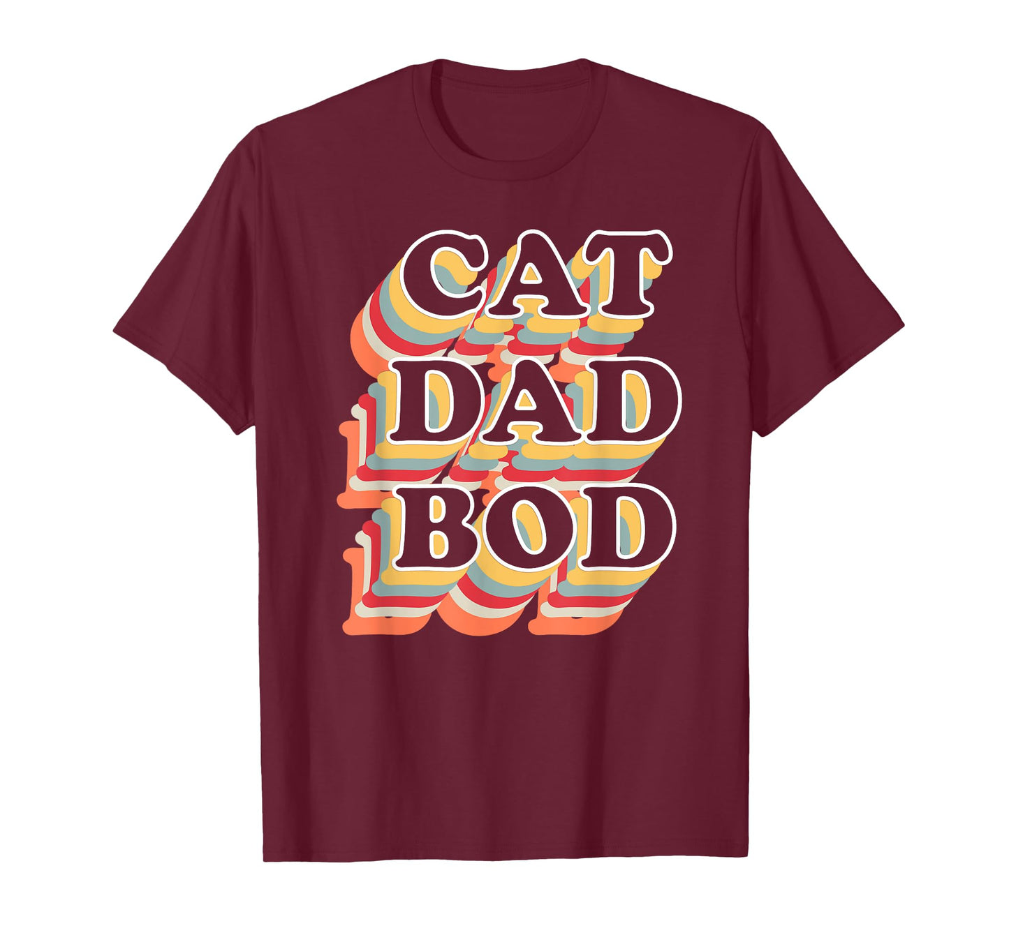 Cat Dad Bod Vintage Retro Fitness Gym Gifts for Cat Dads T-Shirt