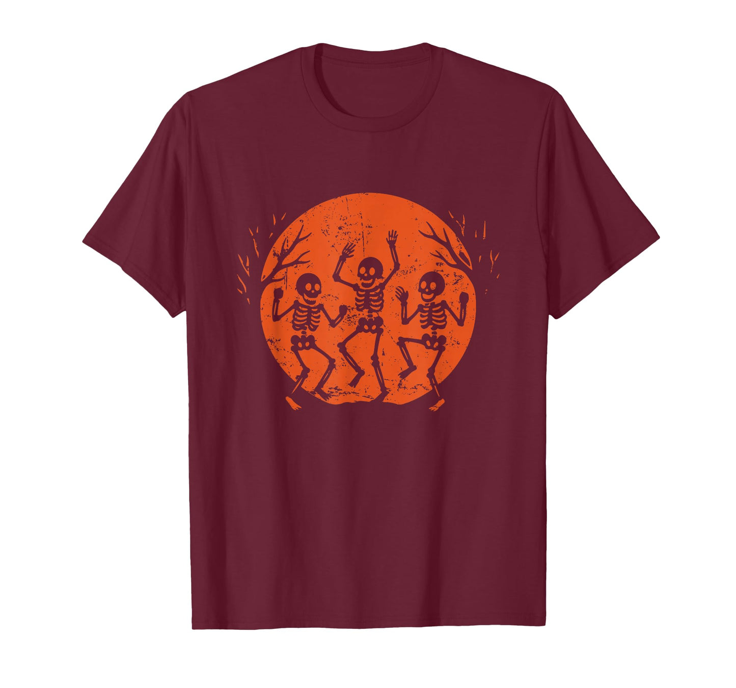 Dancing Skeletons Halloween Moon T-Shirt