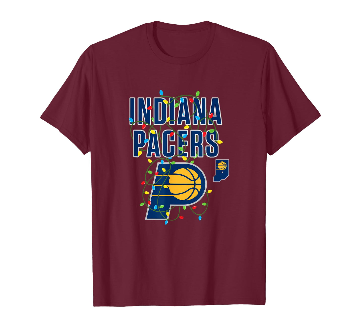 NBA Indiana Pacers Christmas Lights Holiday T-Shirt