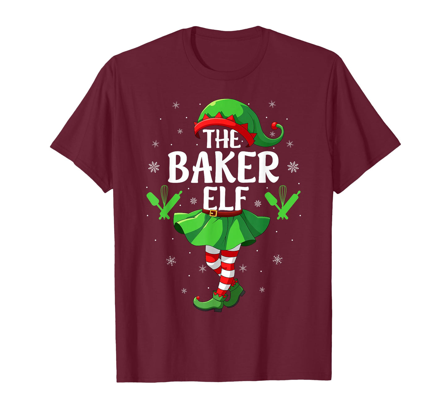 Baker Elf Christmas Girls Women Elf Squad Xmas Family T-Shirt