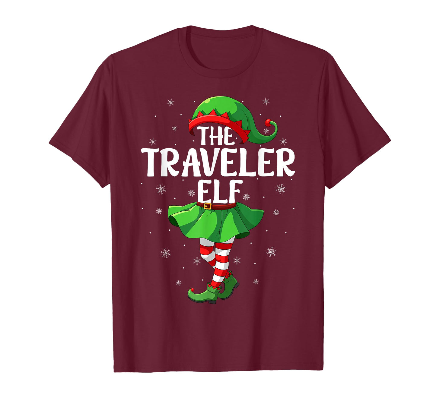 Traveler Elf Christmas Girls Women Elf Squad Xmas Family T-Shirt