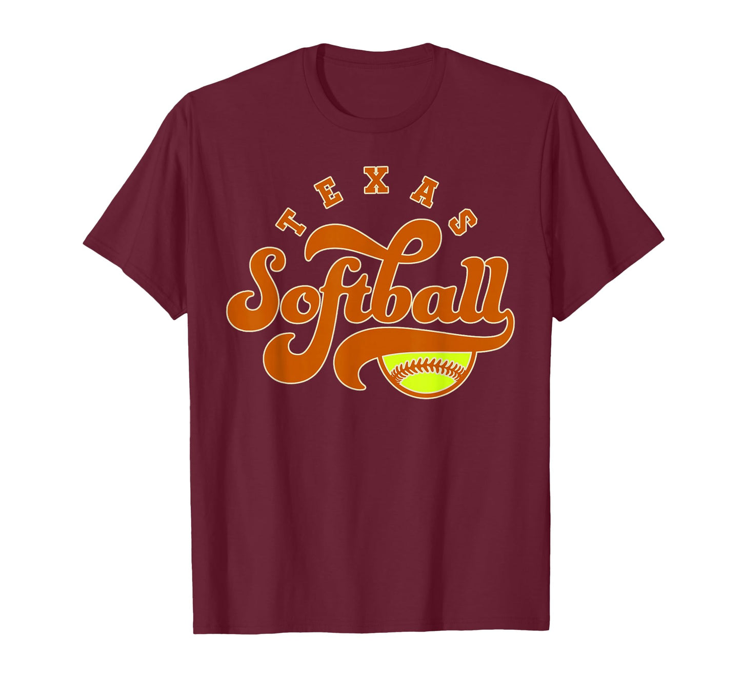 Texas Softball Vintage Mens Kids Team Retro Softball Fan T-Shirt