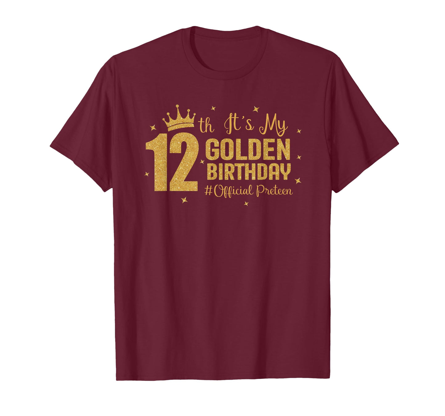 It's My 12th Golden Birthday Official Preteen 12 Year Old T-Shirt