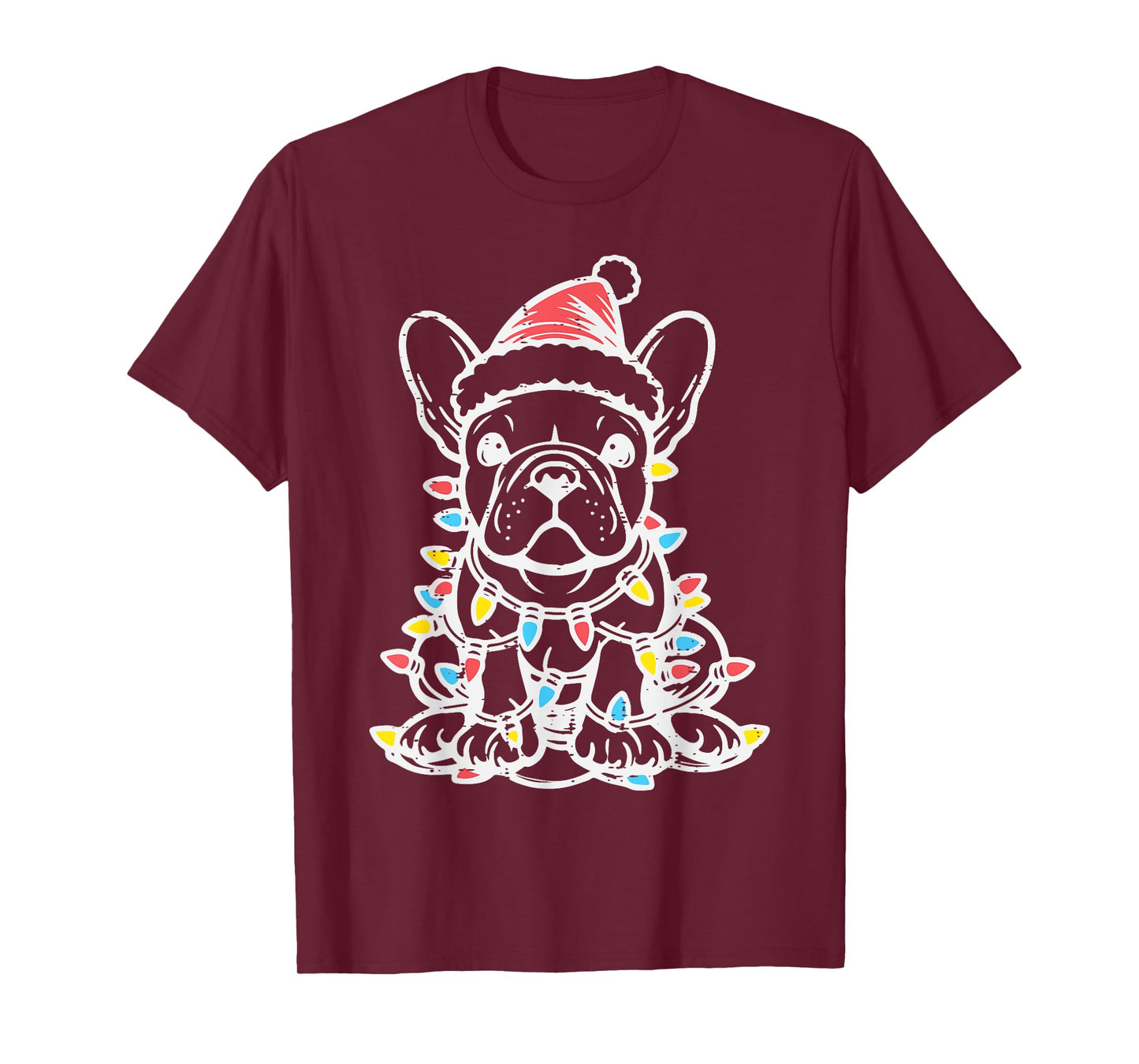 Christmas Dog French Bulldog Xmas Frenchie Men Women Kids T-Shirt