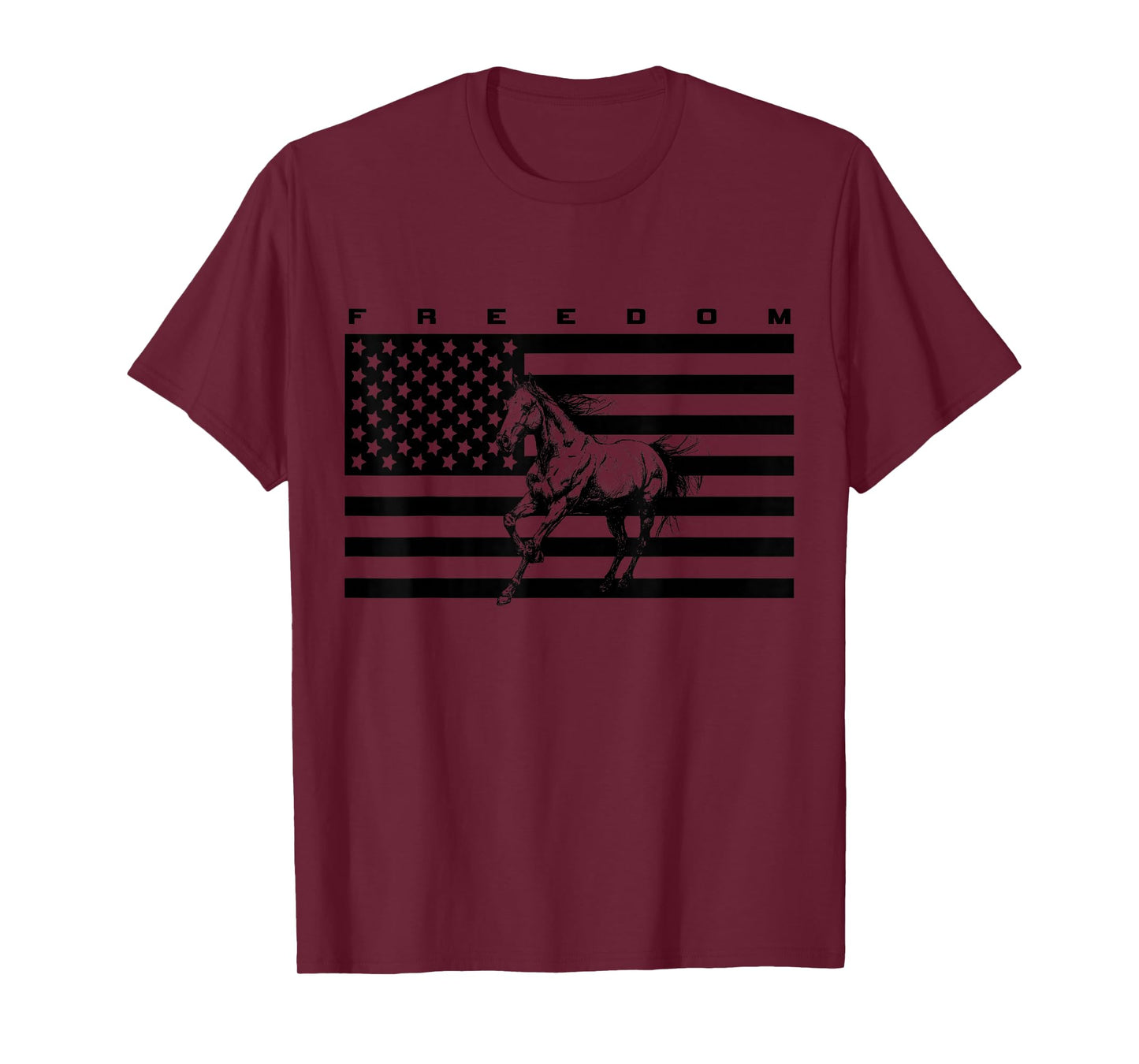 American Flag Horseback Riding Apparel - Horse T-Shirt