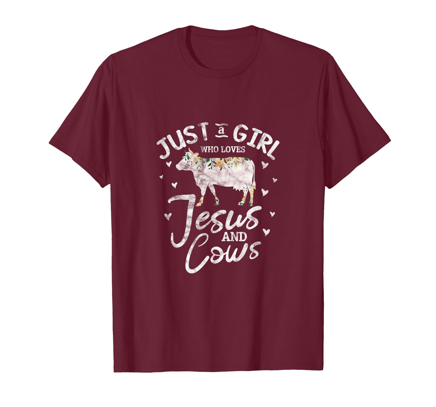Cow Christian Just A Girl Who Loves Jesus and Cows Grunge T-Shirt