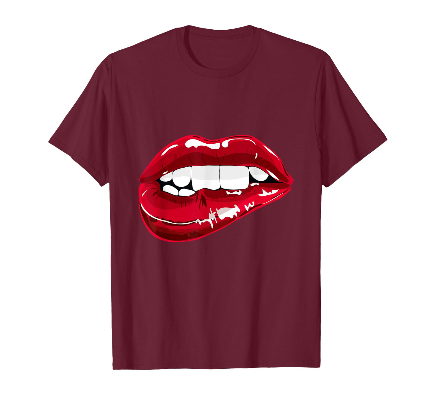 Enjoy Cool Women Graphic Lips Tee shirts, Women Red Lips Fun T-Shirt