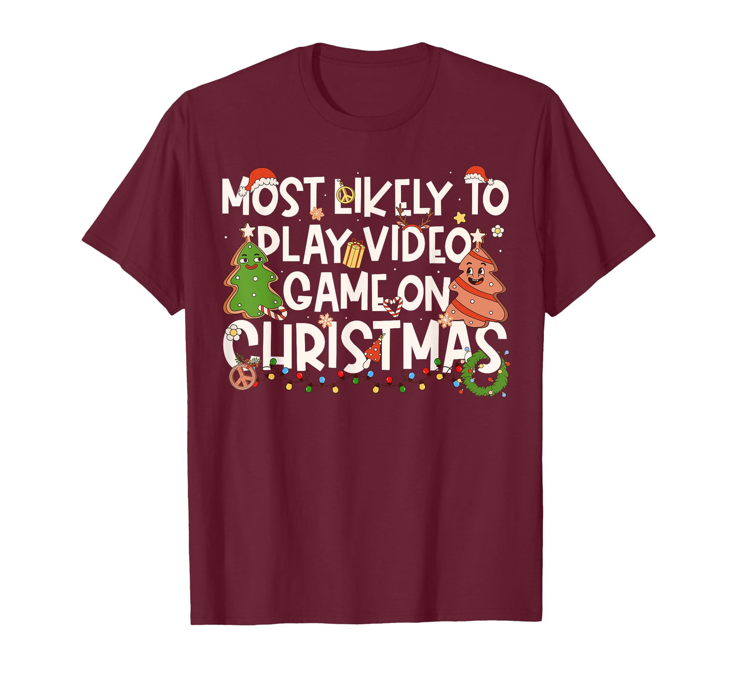 Most Likely to Play Video Games On Christmas Family Matching T-Shirt
