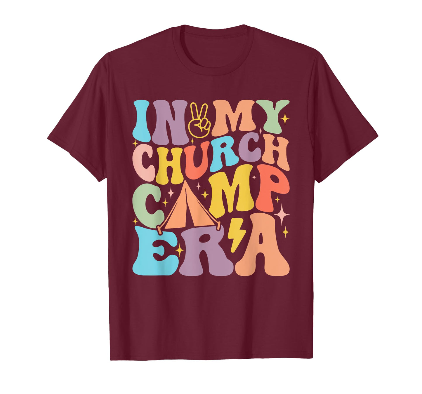 In My Groovy Church Camp Era Summer Vacation Camping Squad T-Shirt