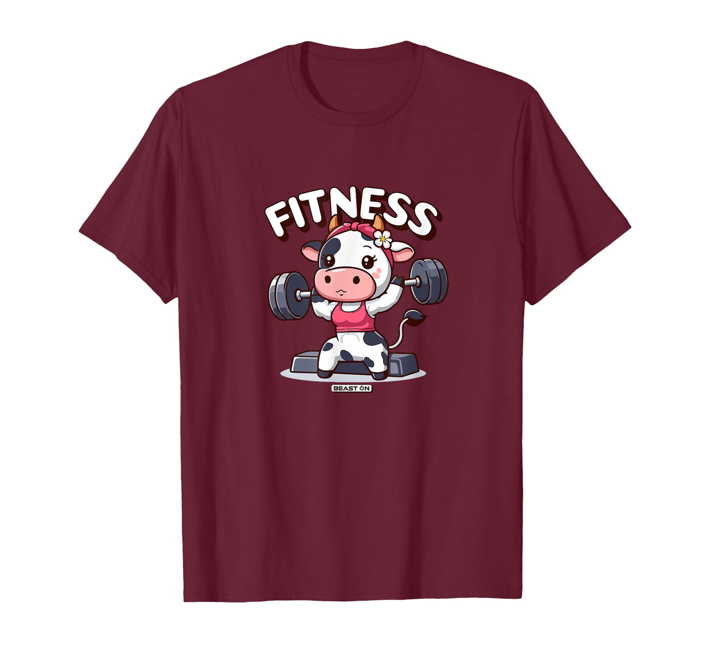 Cute Cow Fitness Workout Women Funny Gym Training T-Shirt