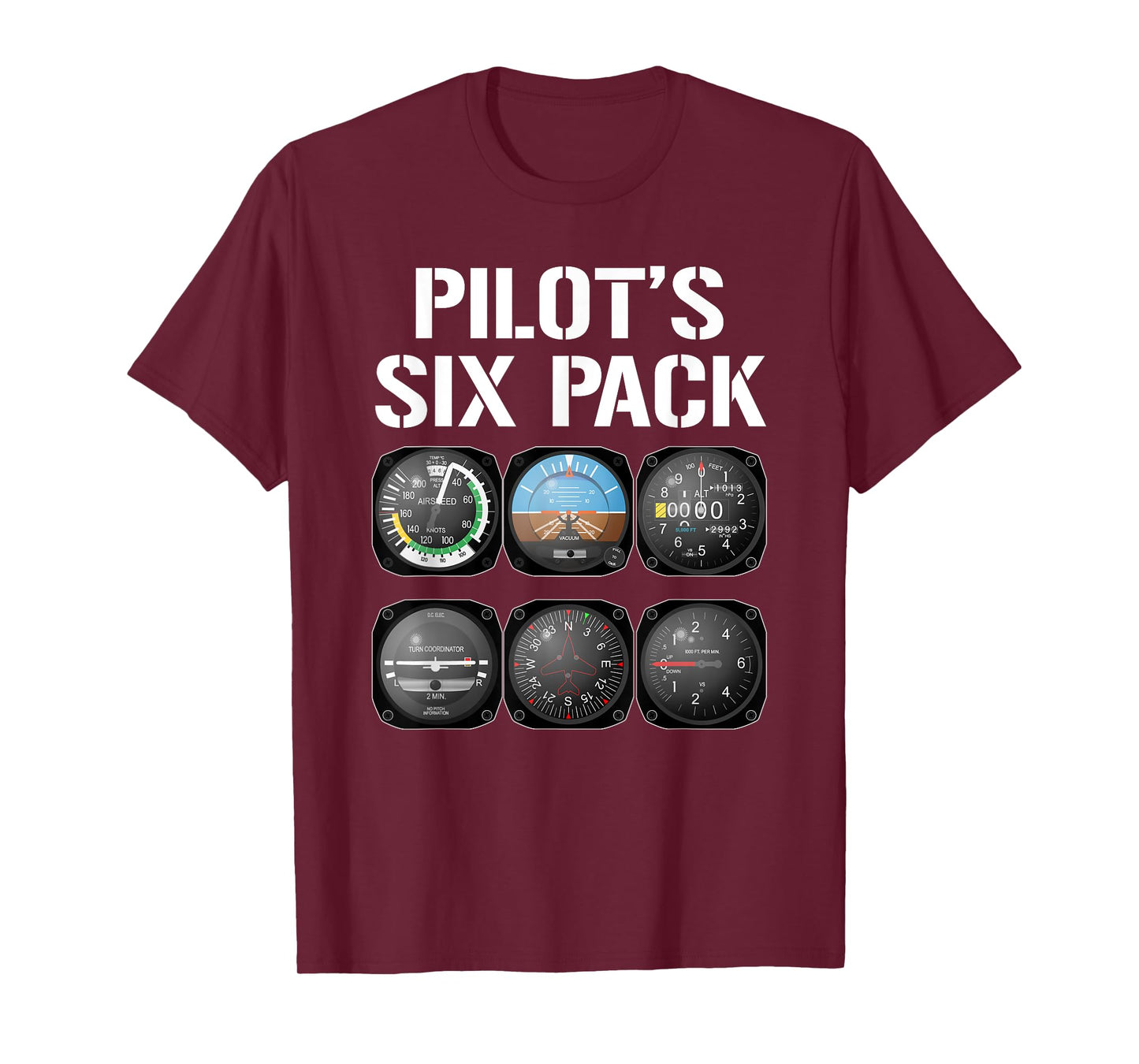 Pilot's Six Pack Funny Pilot Aviation Flying T-Shirt