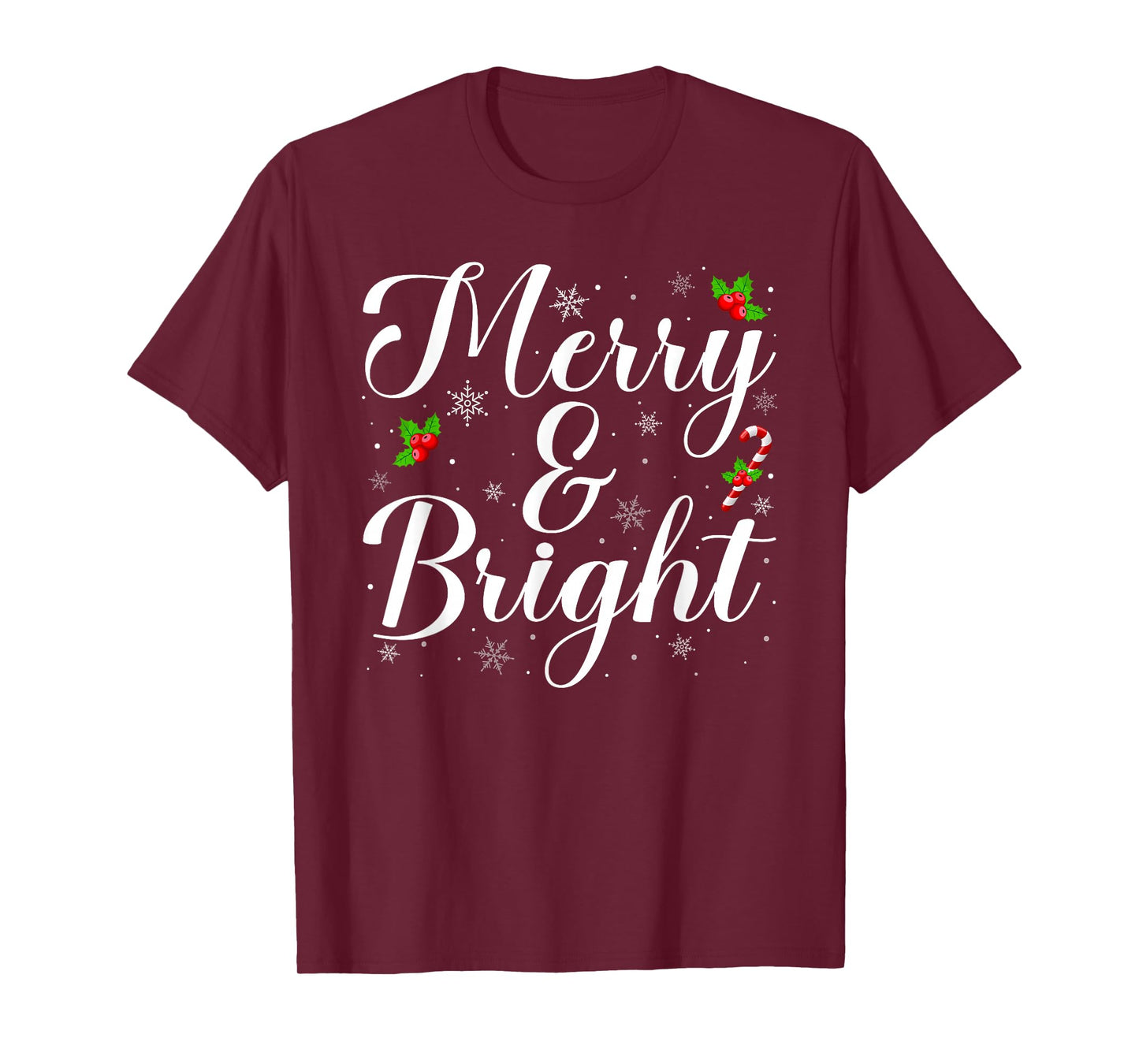 Merry and Bright Xmas Lights Christmas Pajamas T-Shirt