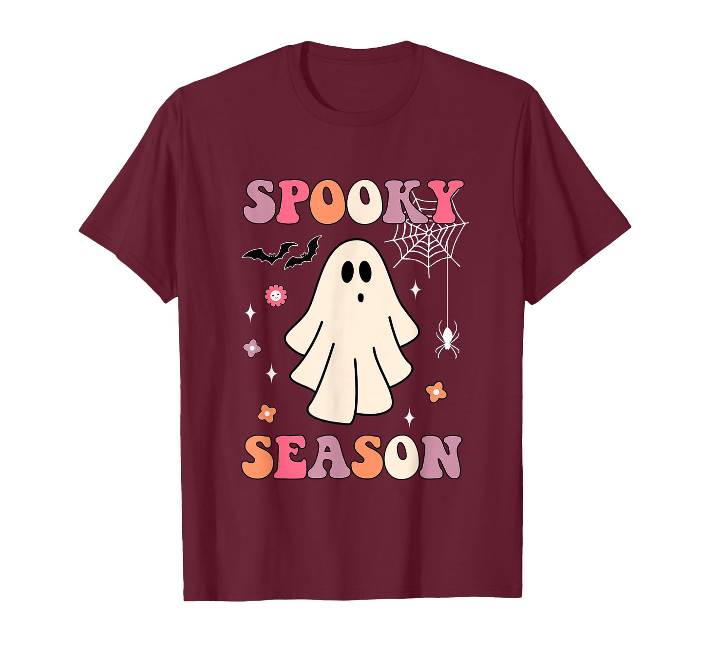 Groovy Vintage Halloween Costume Cute Ghost Spooky Season T-Shirt